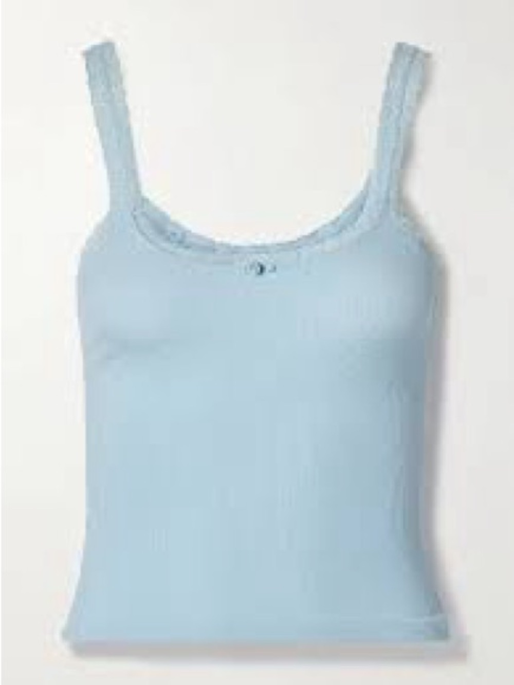 Skims Soft Lounge Lace Tank Blue Ribbed Cami Scallop Trim Sleeveless Fitted